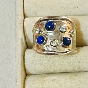 Jay King Southwest Sterling Silver Ring Sz 9.5 Lapis Lazuli Sapphire